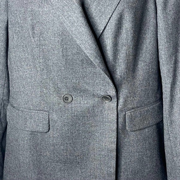Talbots Woman Size 8 Blazer Jacket Doubled Breasted Wool Stretch Career Gray - Picture 11 of 11